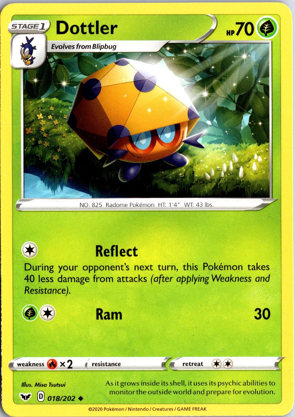 Dottler 018/202 Near Mint Uncommon Sword & Shield Pokemon