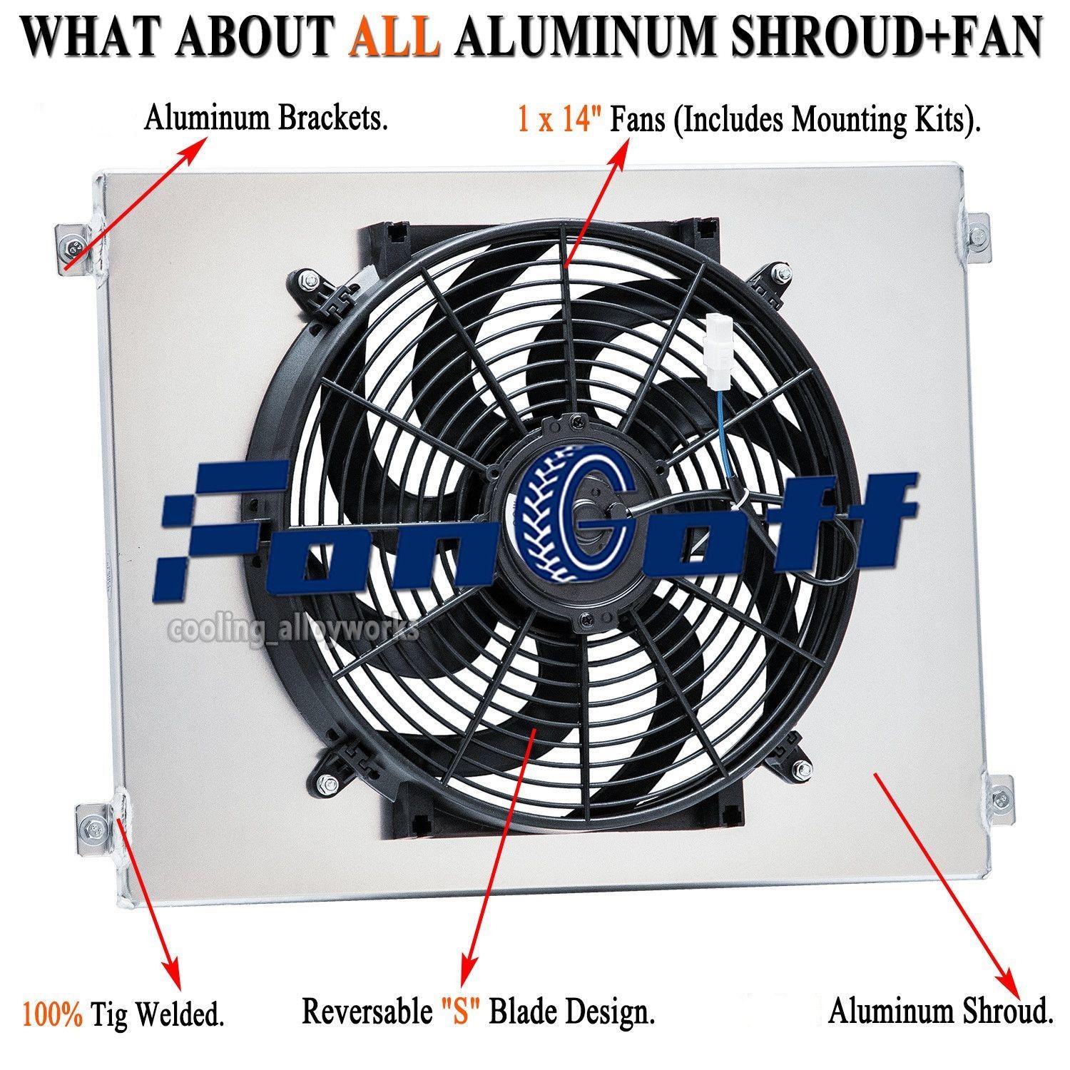 Aluminum Shroud Fan Fit 1968-1973 69 Dodge Dart Plymouth Duster/Scamp/Valiant.