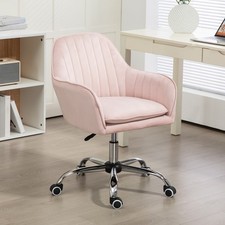 HOMCOM Office Chair, Swivel Desk Chair w/ Adjustable Height, Pink Refurbished
