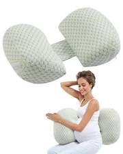 VEVOR Pregnancy Wedge Pillow W-Shaped Maternity Pillow Soft and Breathable