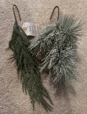 My Texas House 2 Flocked Decorative Picks Set  Artificial Christmas Branches NEW