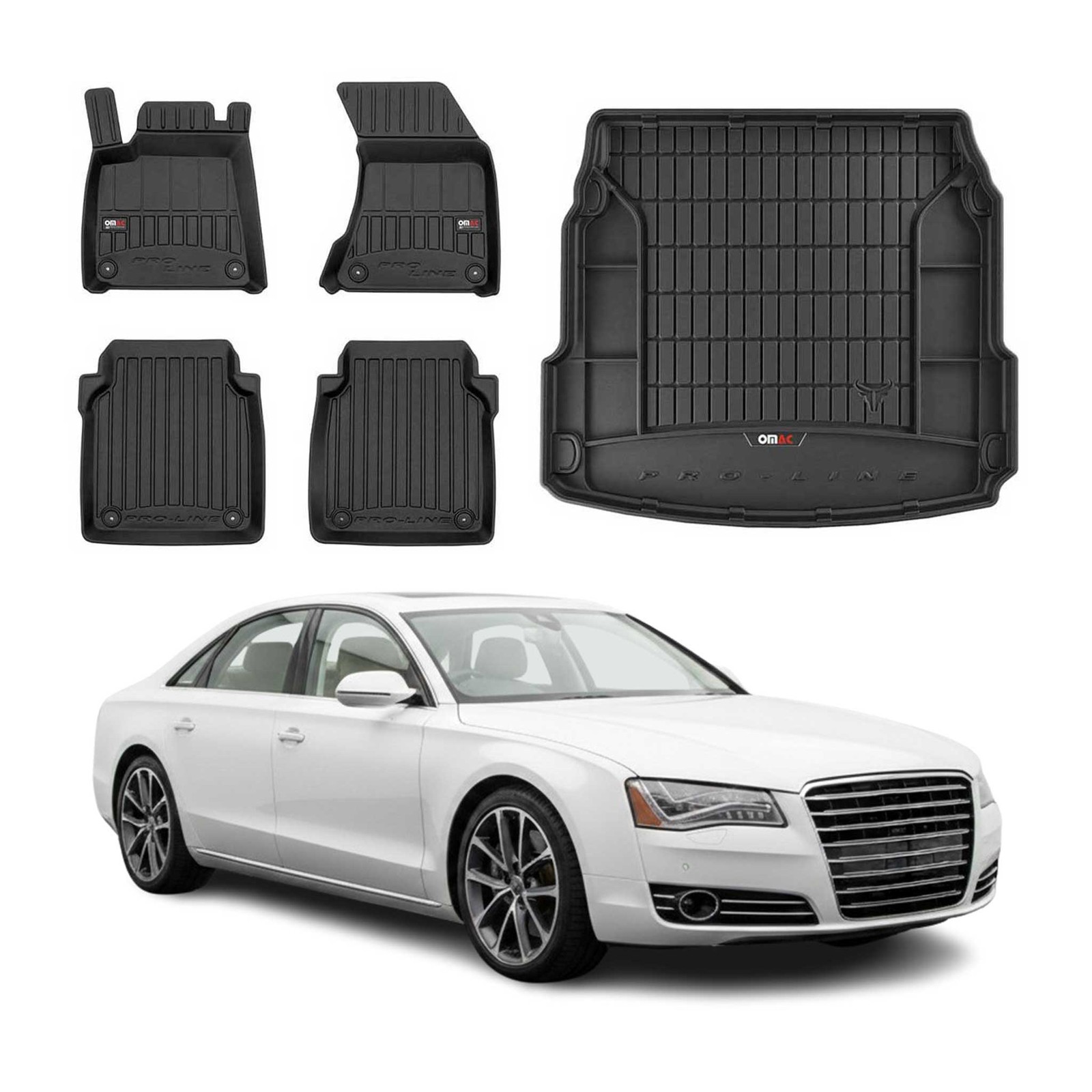 Tapis de sol Audi A8 D4 Long OMAC en caoutchouc premium pour sur-mesure de luxe