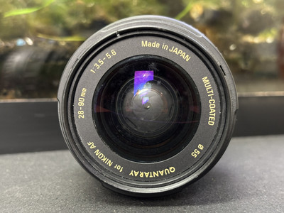 28-90mm 1:3.5-5.6 Quantaray for Nikon AF lens for parts big crack  really dirty
