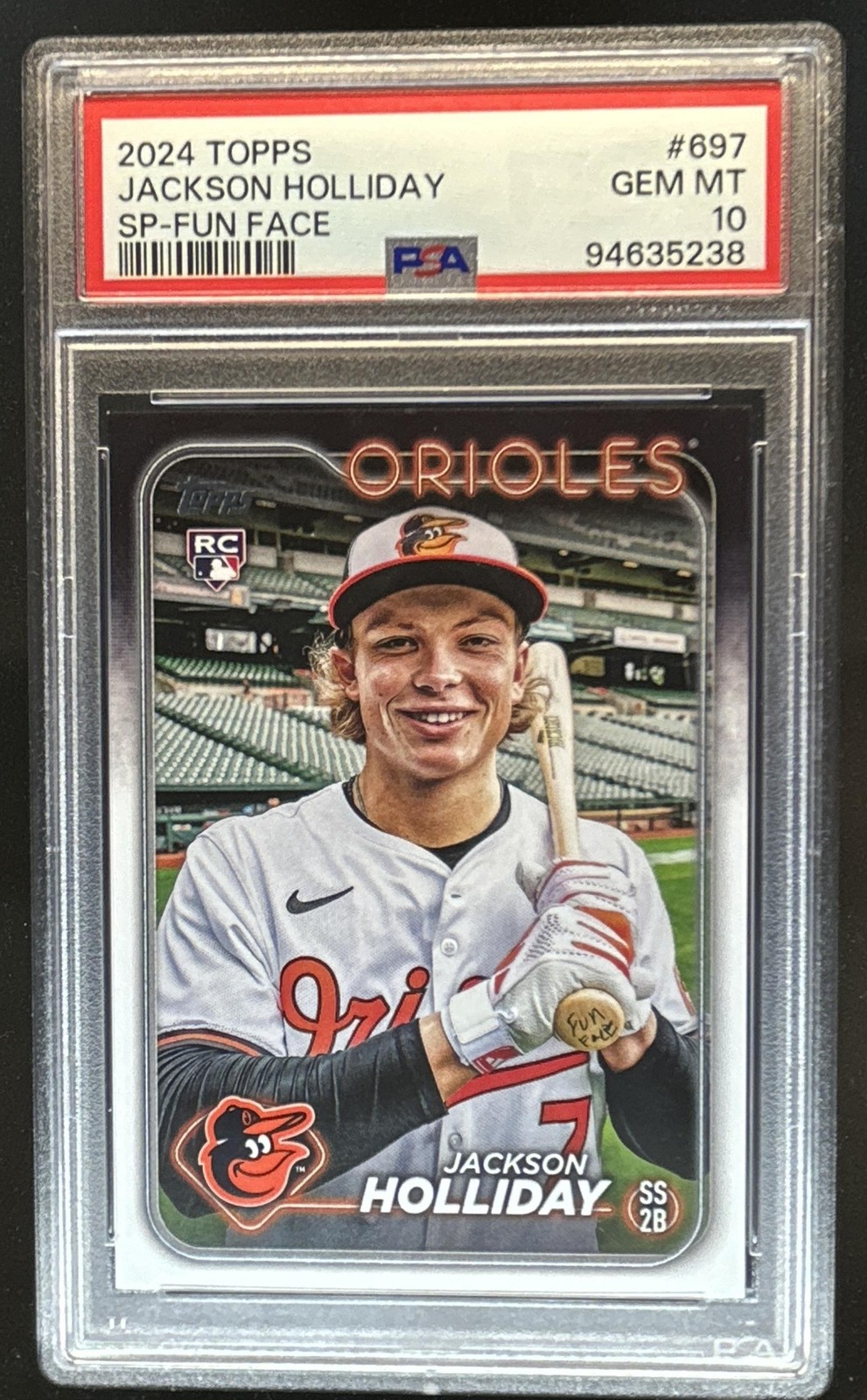 2024 Topps Jackson Holliday RC SP Rookie #697c Orioles PSA 10 GEM MINT GEM MINT