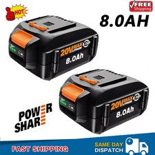2PACK 8.0Ah For WORX 20V 8AH MAX Extend Lithium-Ion Battery WA3525 WA3575 WA3520