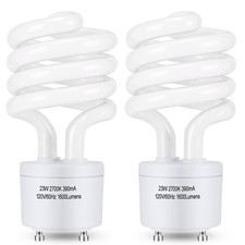 CFL Light Bulbs GU24 Base, T3 Spiral 23Watt 100Watt Equ Soft White 2700K 1600...