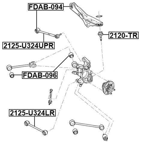 后横杆衬套 Febest FDAB-094 原始设备制造商 7L1Z-5A649-A — 第 2/2 张图片
