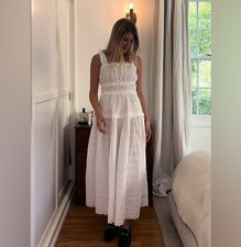 Gap Dress Womens XL White Eyelet Cotton Midi Boho Lace New