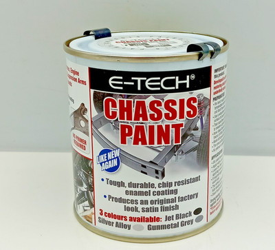E-Tech Jet Black Chassislack 500ml Brush On Spanresistente Emaille Beschichtung