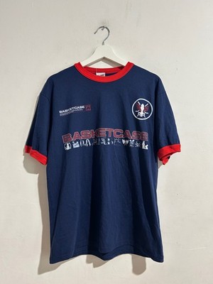 BASKETCASE GALLERY NAVY RINGER TEE SIZE LARGE PREOWNED