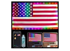 Smart Lighted American Flag, App Control 4th of July Decorations 3x5 FT Flag