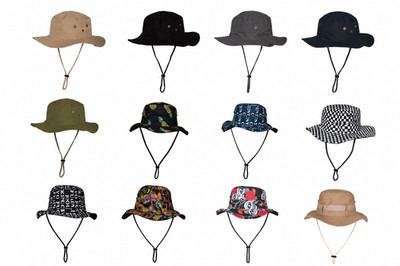 Herren Outdoor Sonnenhut Bucket Safari Busch Buschhut Wandern Angeln Kappe breite Krempe UK
