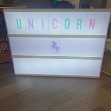 LIGHT UP UNICORN LIGHT BOX Battery/Mains Operated BOXED With Letters & Pictures
