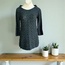 Juicy Couture Dress Confetti Gray Cable Knit Sweater  Size Small