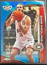 2023-24 NBL TOPPS CHROME SAM FROLING BLUE REFRACTOR HAWKS CARD #36 d#75/75