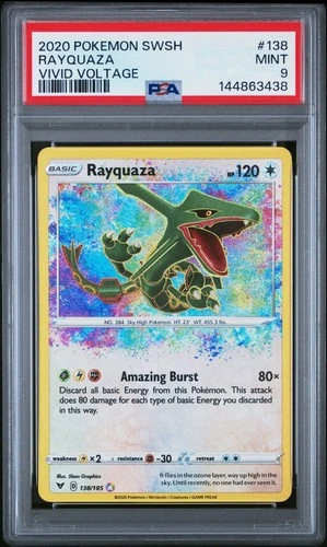2020 Pokemon SWSH Rayquaza Vivid Voltage #138 PSA 9