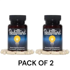 2 Packs RediMind Natural Cognitive Enhancer Capsules For Cognition And Focus