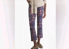 MOTHER Denim Size 27 The Hustler Flood Floral Jeans Henna Happiness