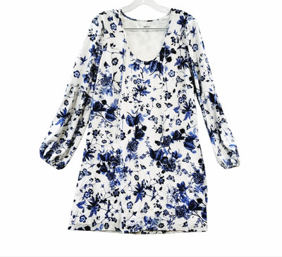 Kensie Wedgewood Floral-print Shift Dress - White M