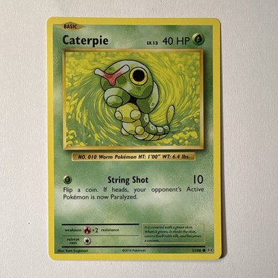 Pokémon Caterpie 3/108 Evolutions Basic 40HP Common Regular String Shot