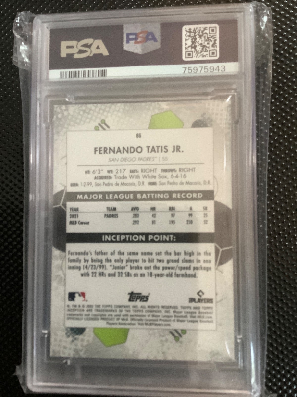 fernando tatis jr 109/150 psa 10 view 2