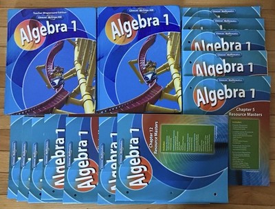 Algebra 1 Teacher Edition & Resource Student Tests Glencoe Homeschool Bundle set