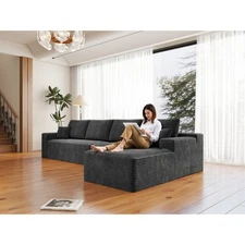 131.9*68.9" Modular Sectional Sofa Seat, Compressed Couch for Apartment, Grey
