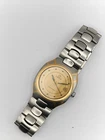 Omega Seamaster Polaris 18k Solid Gold Bezel, Gold Dial Mens Quartz Watch 1991