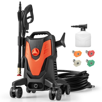#ad COSTWAY Electric Pressure Washer 2400 PSI 1.7 GPM 4 Wheels Orange $190.99