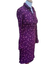 Cath Kidston Shirt Dress Burgundy Ditsy Floral Size 6 Charity Sale