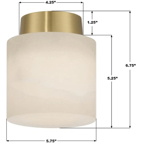 Crystorama AME-400-AG Acme 1 Light 5.75 inch Aged Brass Semi Flush Ceiling Light - Picture 7 of 7
