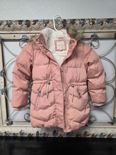 Girls Coat Size 5/6 Copper Key Pink Fur Lined