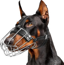 Metal Doberman Muzzle for Large Sized Dog - Cage Muzzles for Barking and Prevent