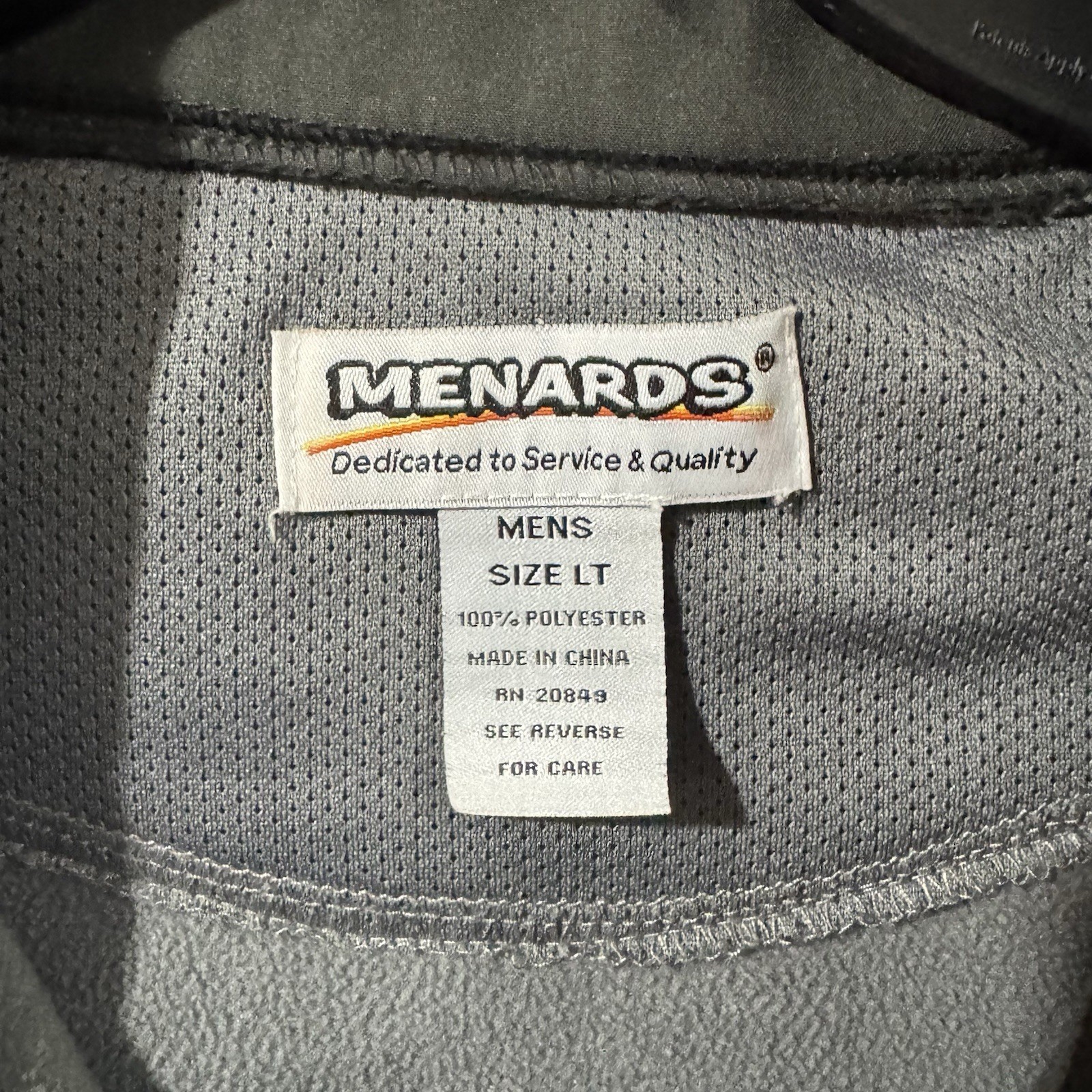 Menards Fleece Jacket Full Zip Softshell [20849] Men's Size Large Tall Used - second product detail image