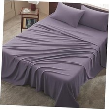 Size 4 Piece Sheet Set - Comfy Breathable Cooling Bed Sheets King Lavender
