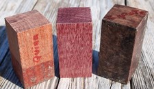 3 Piece Lot Of Exotic Hardwoods Turning Blank Projects Each 1-1/2" x 1-1/2" x 3"