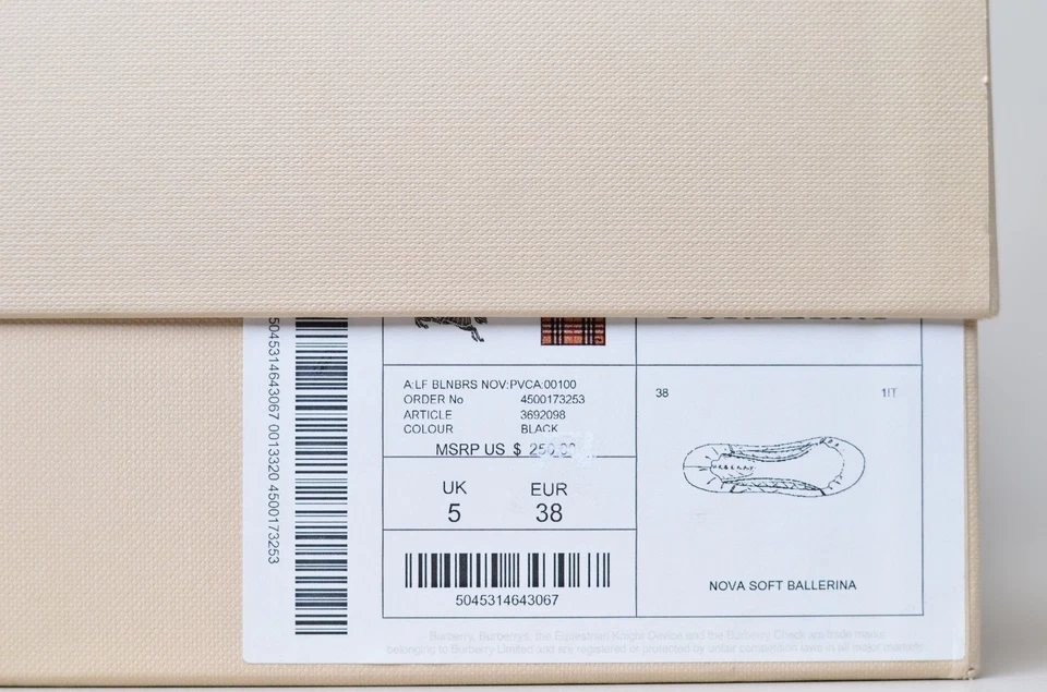 Sapatilhas Burberry Nova Soft Ballerina – Black Check – Tamanho 38 (EUA 7.5) – Com Caixa - Imagem 2 de 4