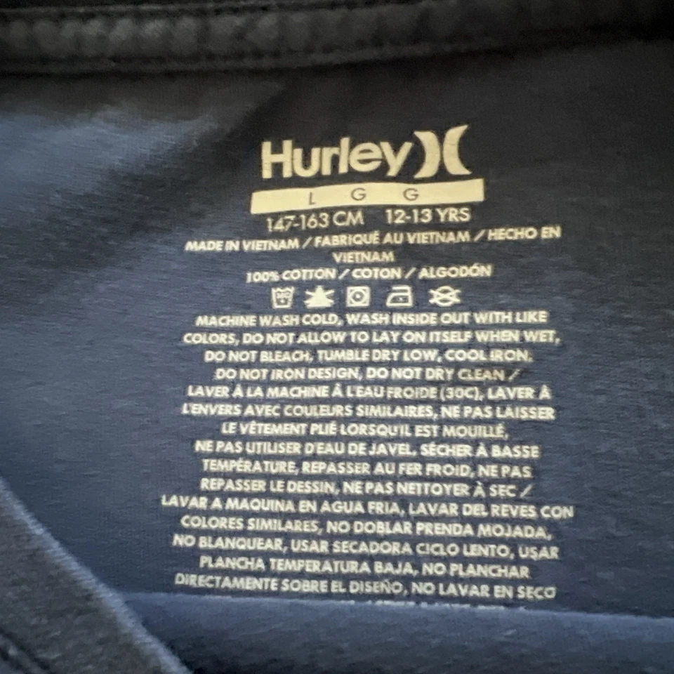 Hurley Long-Sleeve T-Shirt Boys Youth Size Large Hurley Logo Sleeve Logo - Image 2 of 3