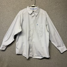 Ariat Pro Series Button Down Shirt Mens Sz XL White Blue Plaid Long Sleeve Logo