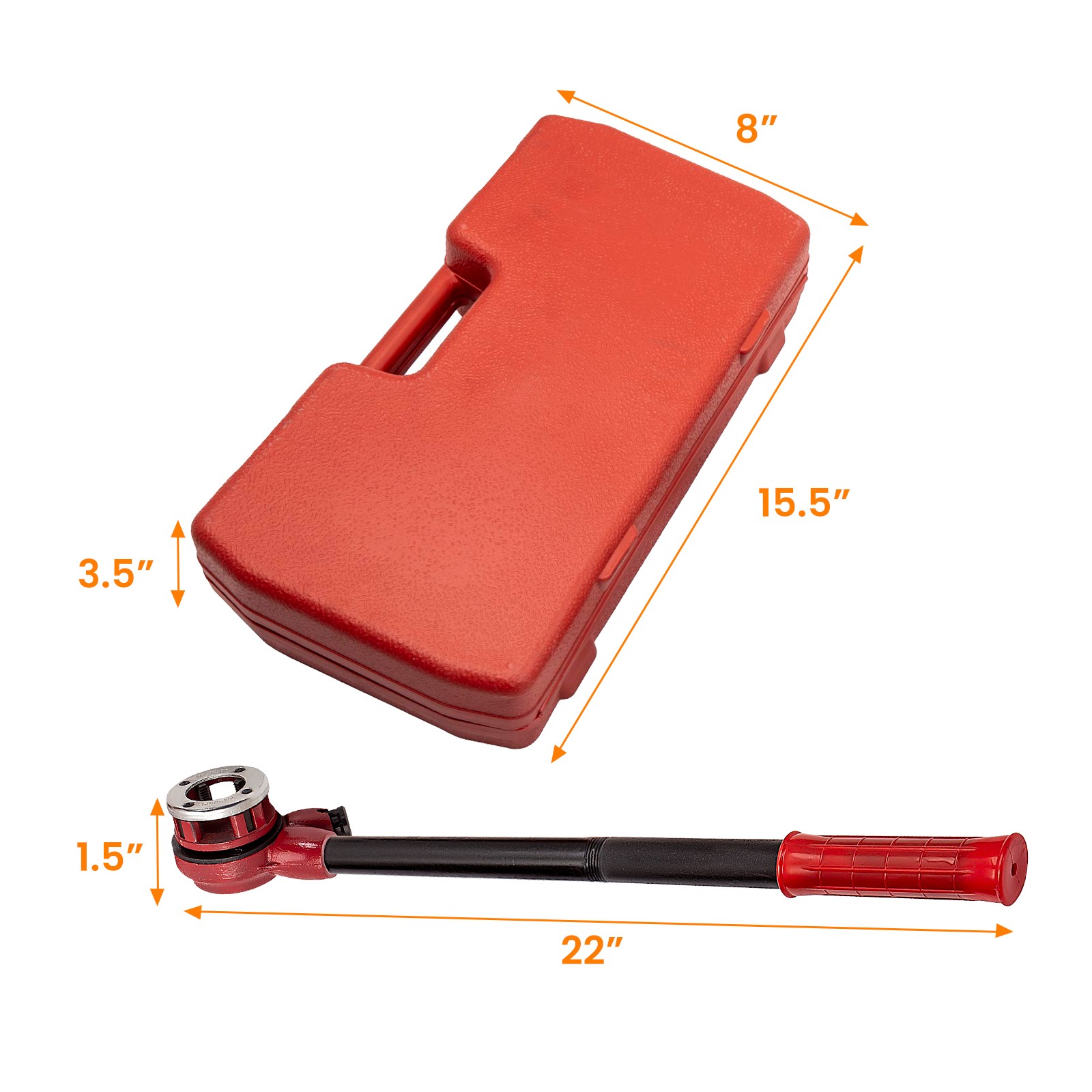 Ratchet Pipe Threader Kit Die Bar Head Handle Tool Kit 3/4'' 1/4'' 3/8'',  1/2''