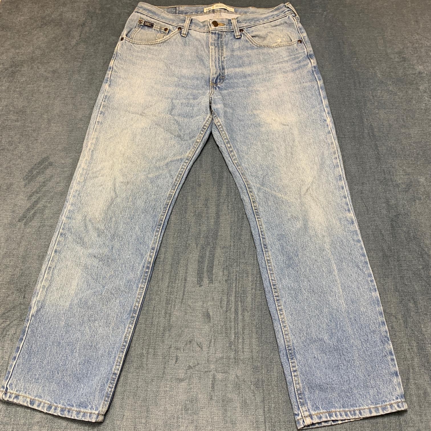 S 34x30 Blue Denim Cotton Heavyweight Regular Fit Straight L