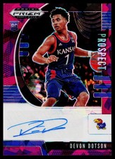 2020 Panini Prizm Draft Picks #PA-DD Devon Dotson Rookie Auto Purple Ice /99