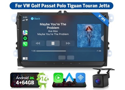 Android Auto 14 4+64G for VW Tiguan 2009 2010 2011 2012 Car Stereo Radio CarPlay
