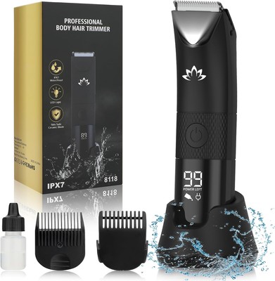 Manscape Trimmer for Men - Electric Body Hair with Light, IPX7... 