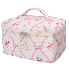 Large Makeup Bag, Cute Cosmetic Bag for Women Girls, Floral Coquette FSHD