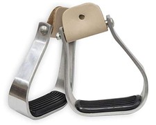 Showman Angled Offset Aluminum Stirrups w/ Removable Rubber Tread
