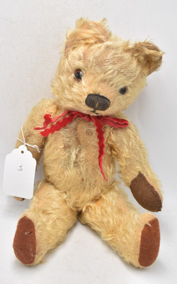 Vintage 40er Jahre Chad Valley englischer Mohair Teddybär gelenkige Glasaugen 36 cm