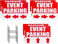 Easy to Install Event Signage - 6-Pack of 12 x 17 Inch Parking Signs with Stakes