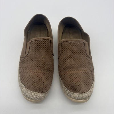 Esprit Espadrille Women Shoes Faux Suede Perforated Slip On Brown Casual Size 7M