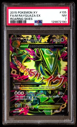 PSA 7 M Rayquaza EX 105/108 Roaring Skies Pokemon CLEAN